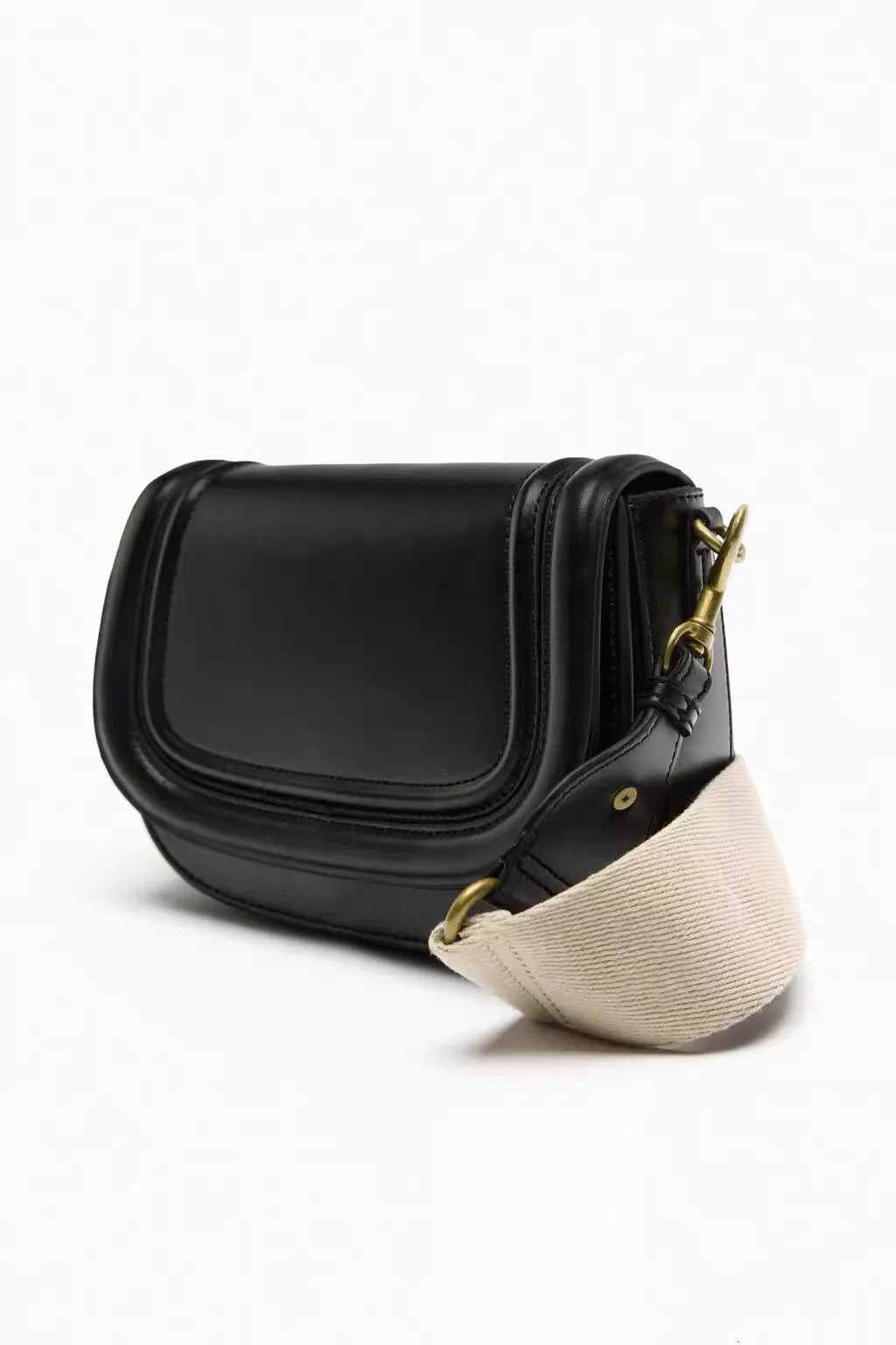 womens PU leather cross body bag retro small flip cover high-quality saddle messenger bag wide shoulder strap bag241018