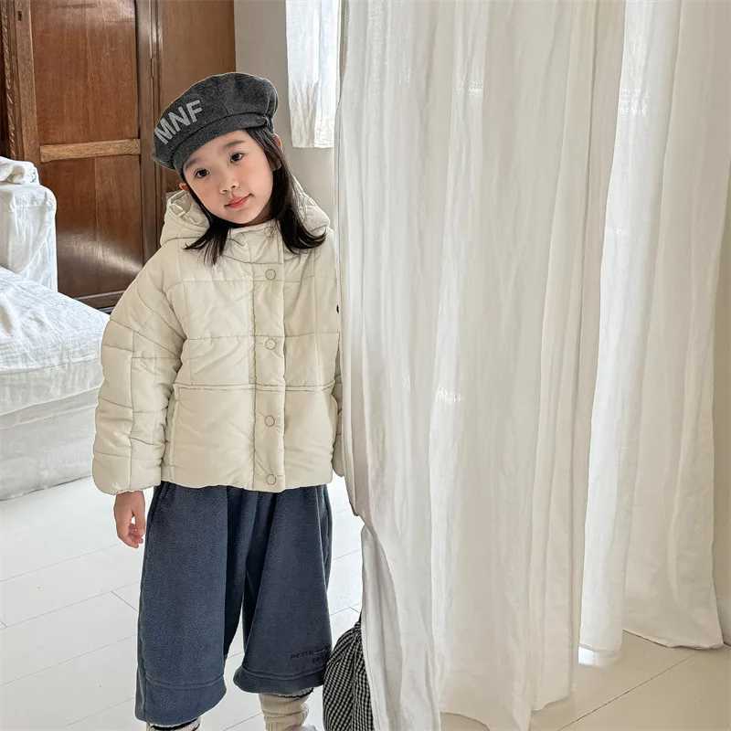 Winter New Childrens Warm Jacket with Velvet Thick Boys Hooded Down Jacket Baby Girls Cotton padded Jacket Childrens Clothing M241018