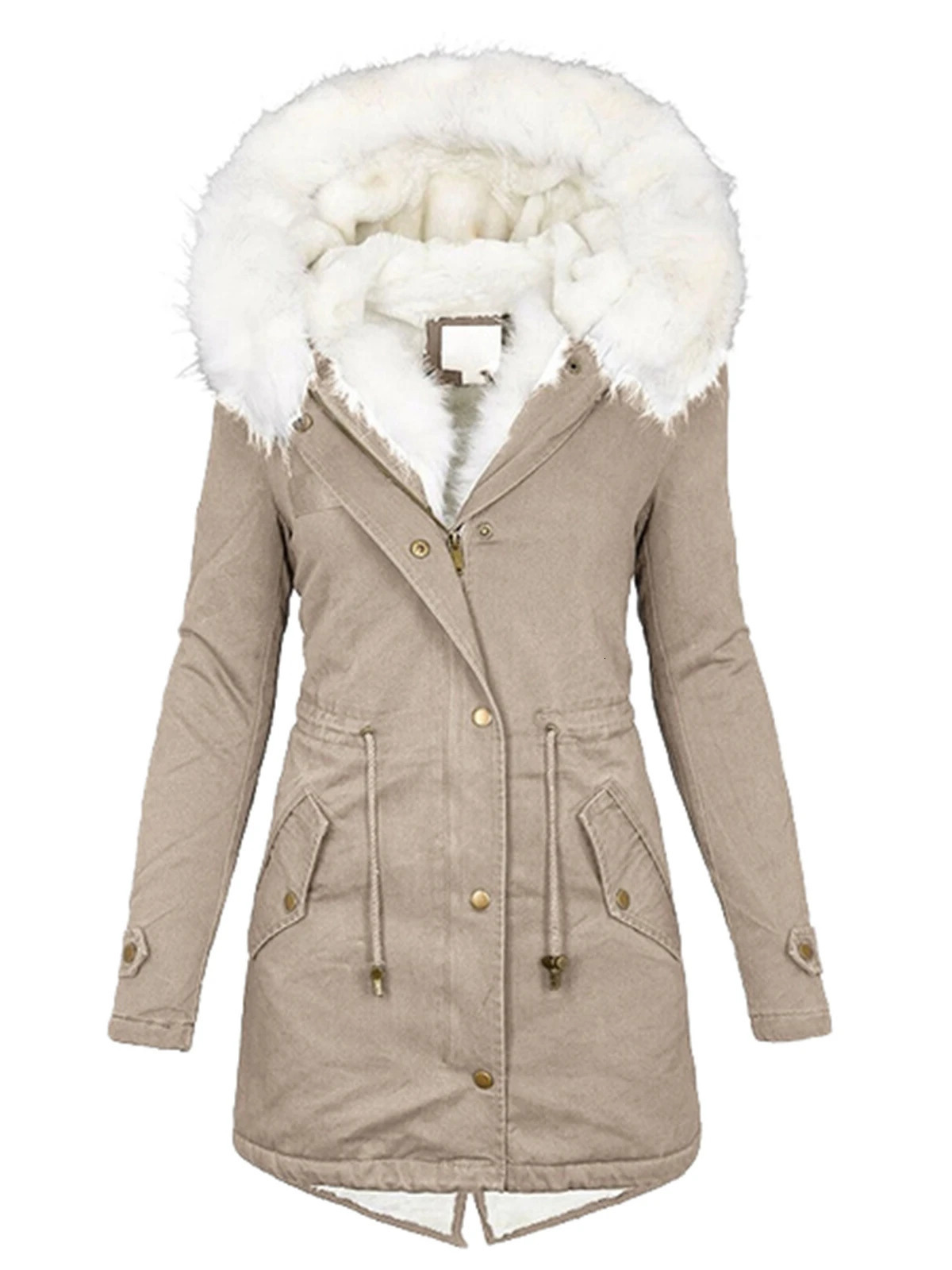 Women Jacket Parka Long Parkas Female Cotton Hooded Overcoat Loose Coat Thick Warm Windproof Casual Autumn Winter Plus size 241018