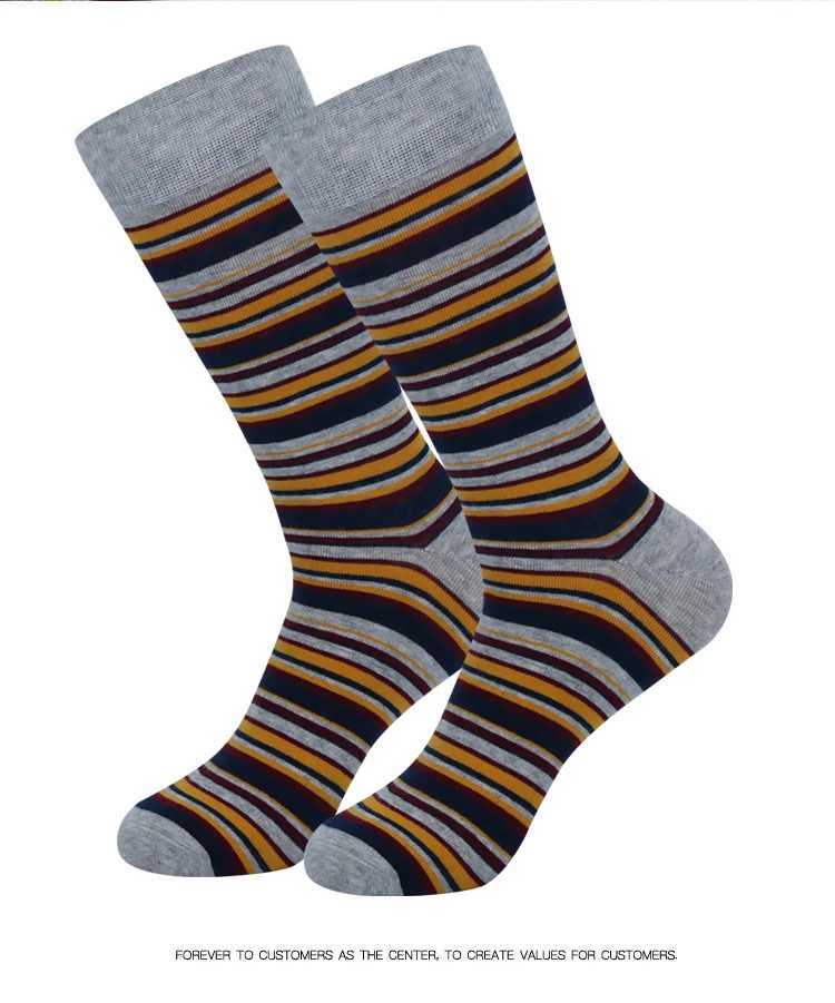 Men's Socks 5 Pairs Mens Dress Socks stripe Plus SizeHigh Quality Combed Cotton Crew SocksBlack Cool Breathable Casual Socks for men Y240830U3SP