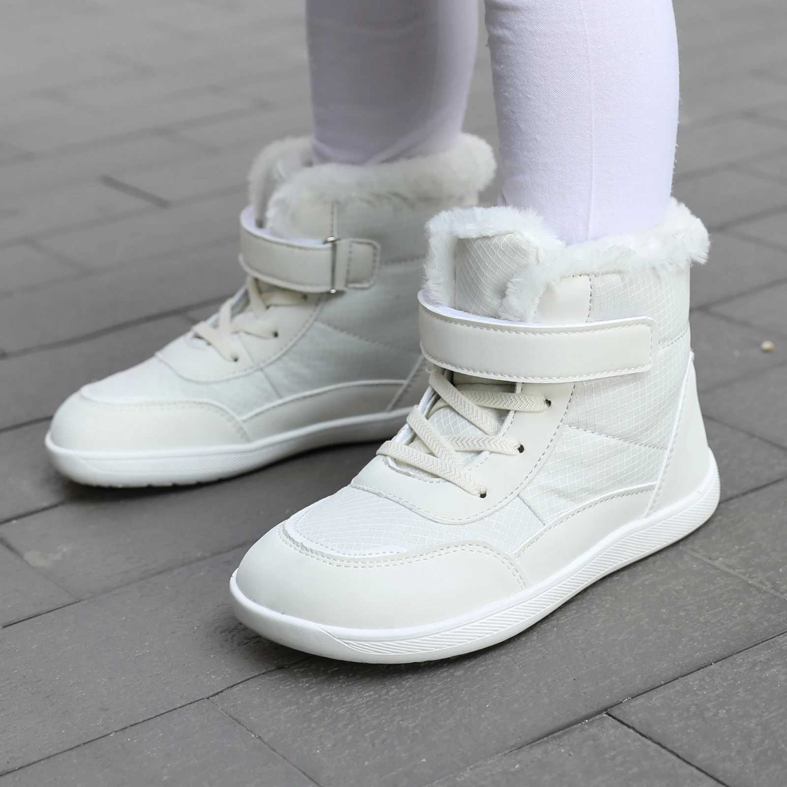 Boots New autumn and winter childrens snow boots high top velvet thick cotton shoes outdoor casual warm boots H241018