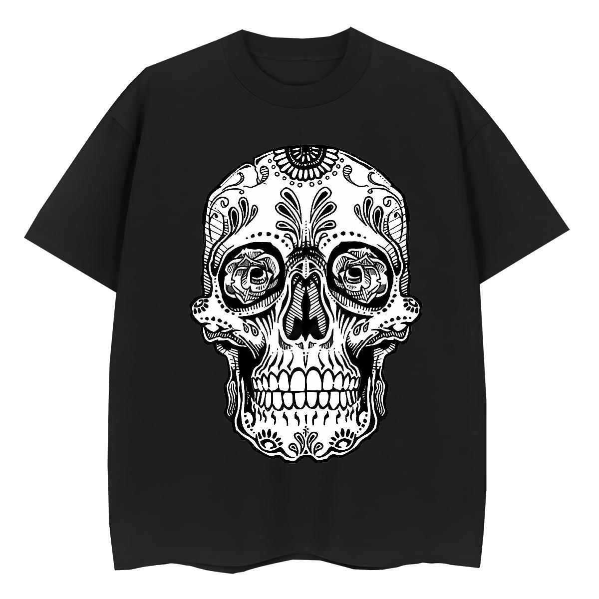 Classic T shirt 230g 100% Cotton Comfortable Daily Wear skull Unisex Tshirts Nice Graphic Tops Shirt