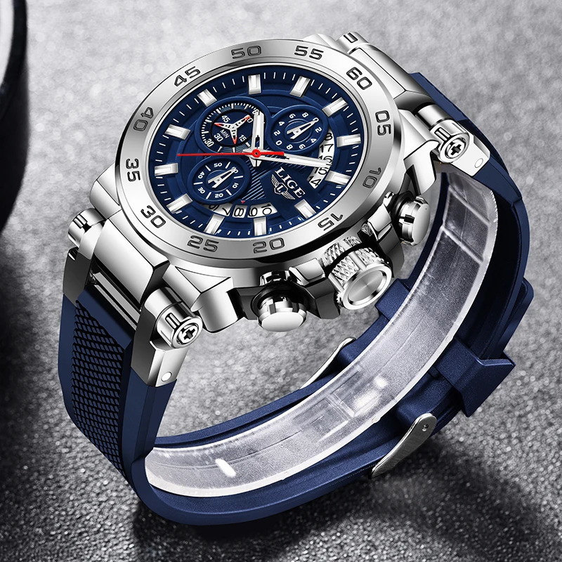 LIGE y Mens Watch Fashion Military Quartz Sports Waterproof Luminous Reloj Hombre 241009