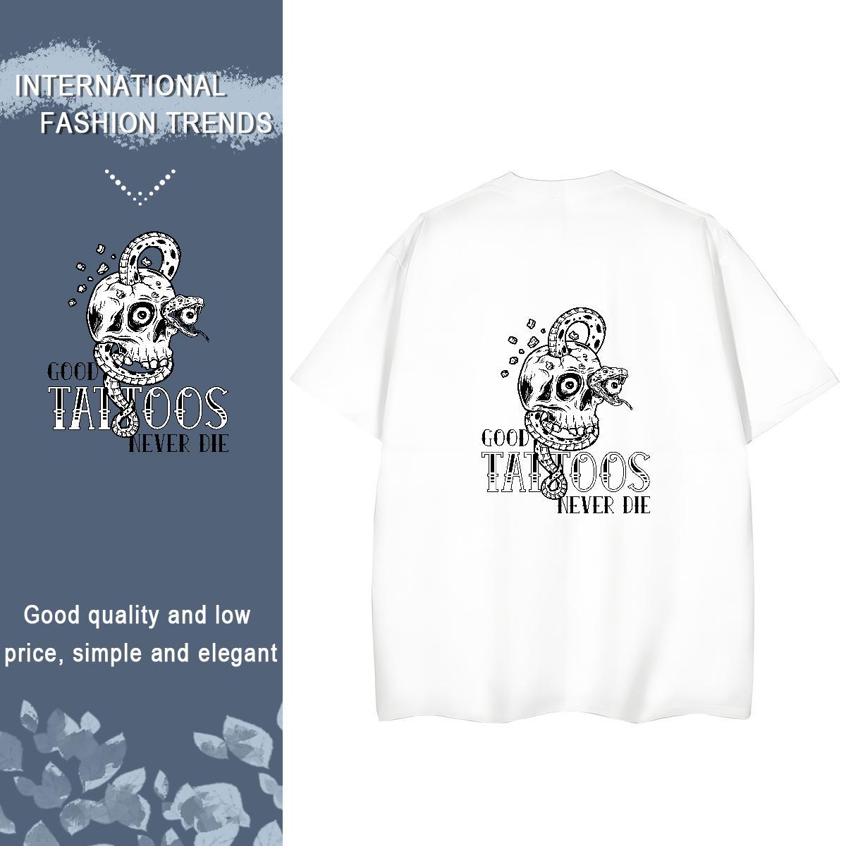 Factory Direct Womens T Shirts 230g Cotton Breathable Soft Street Casual skull Couples T Shirts Popular Anime Oversized Tee Shirt