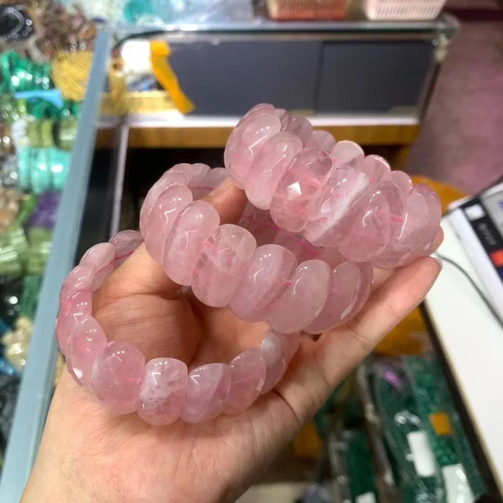 Natural Madagascar rose quartz bead bracelet gemstone charm bracelet womens exquisite jewelry wholesale 241018