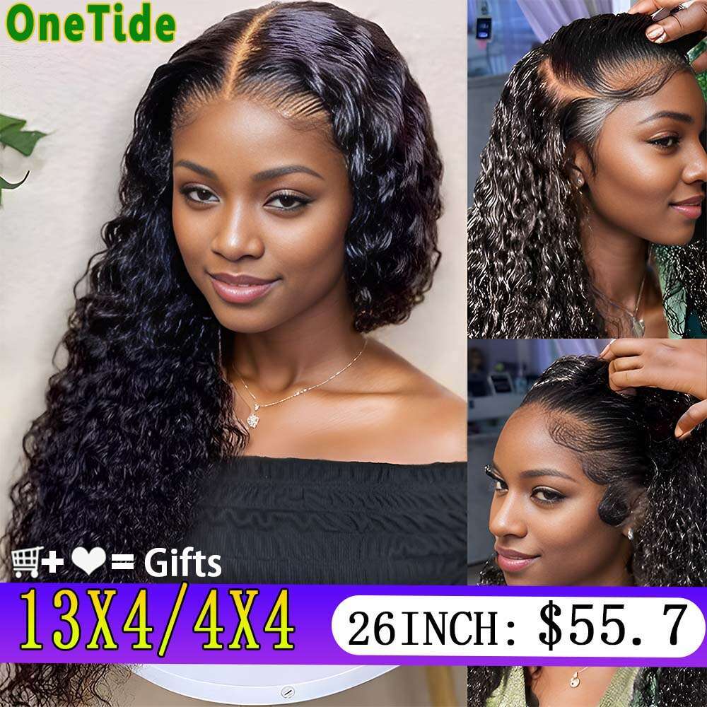 250 Density 13x4 Lace Frontal Human Hair Wigs Deep Wave 4x4 Lace Human Hair Curly Human Hair Wigs For Women Brazilian Remy Hair