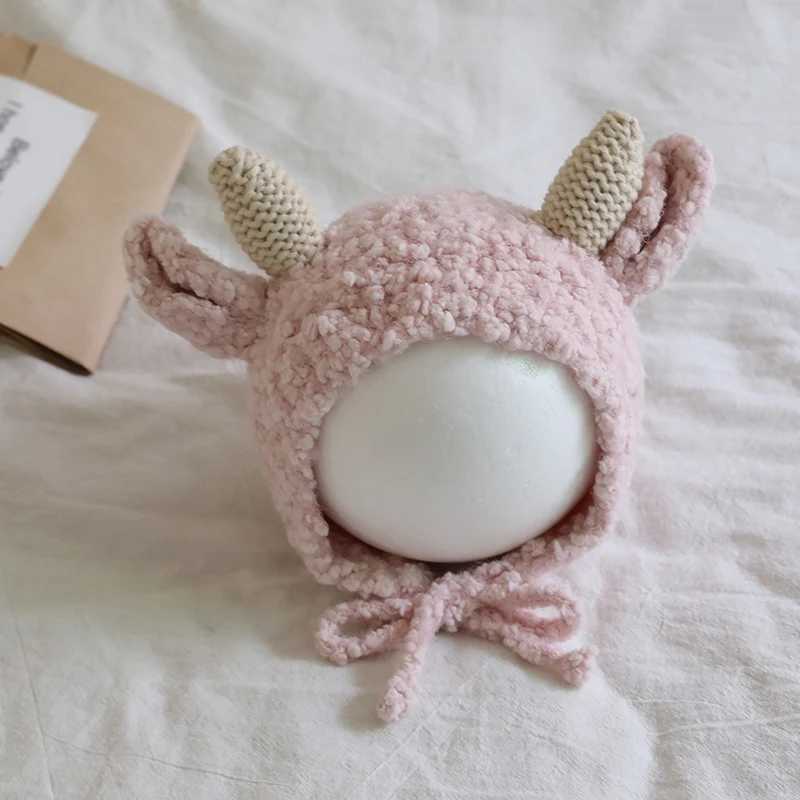Autumn And Winter Baby Hat Cute Sweet Lamb Ear Plush Warm Soft Hat Baby Small Wool Hat Solid Ear Cap Hat Baby Accessories LX241018