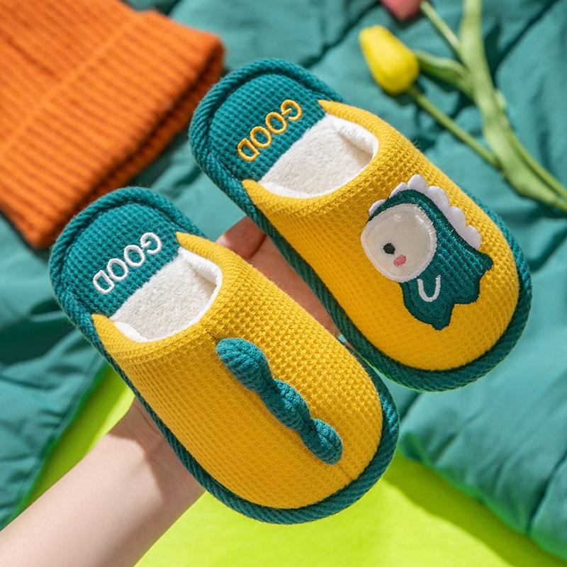 Cozy 2024 Winter Dinosaur Cotton Slippers for Women - Warm & Comfy
