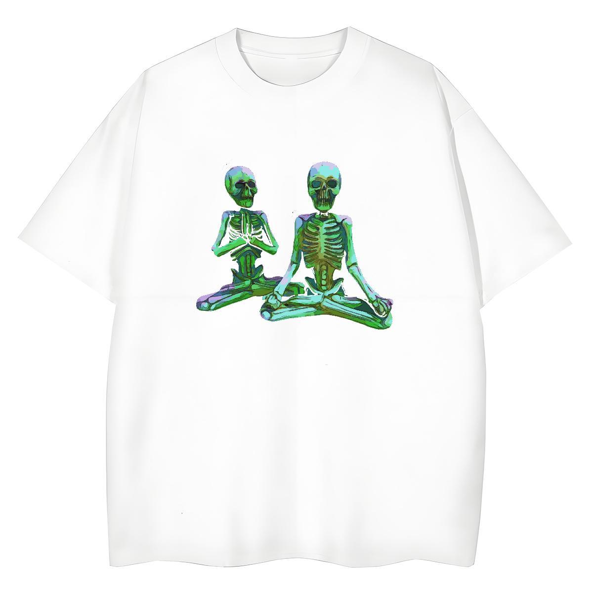 2024 Designer T shirt 230g Pure Cotton Comfortable Casual skull Woman Tshirt Free Shipping White Plus Size Clothings