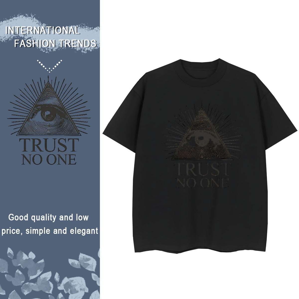 New T-Shirts for Women 230g Pure Cotton Crew Neck Breathable Casual Beach eye of the devil Women Tees Soft DIY Anime Printed Tees Shirts