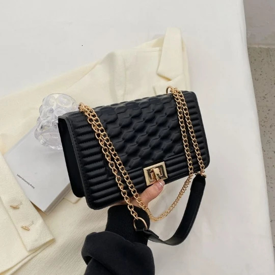 Red OL chain womens handbag 2024 trend womens shoulder bag PVC womens cross body PU wallet womens leather handbag241018