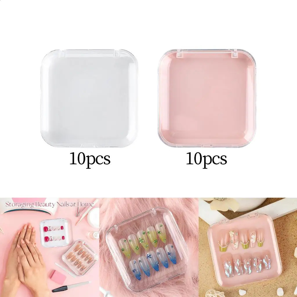 10Pcs Press on Nail Storage Boxes Nail Storage Box False Nail Packaging Box 241017