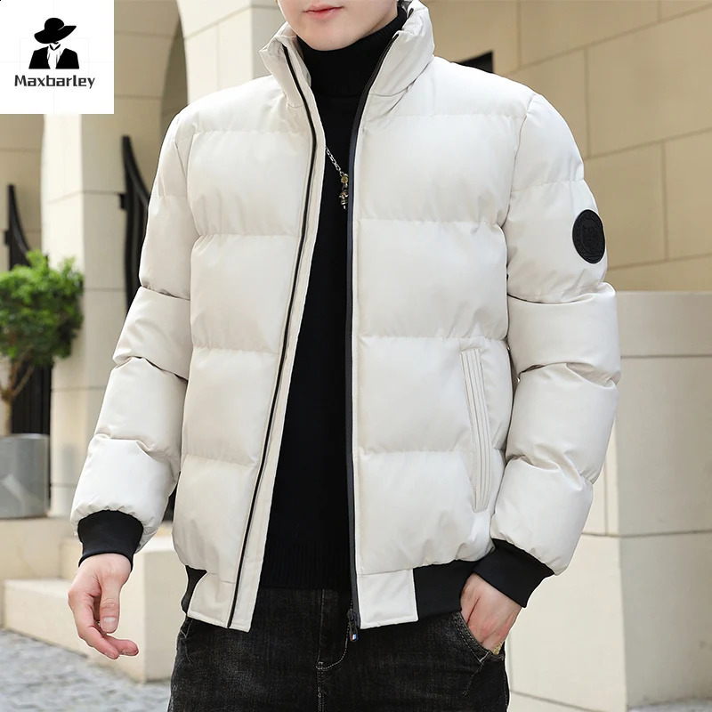 Winter Thick Jacket Mens Fashion Casual Short Coldproof Down Cotton Warm Coat Male Lightweight Snow Solid Color Parka 241010