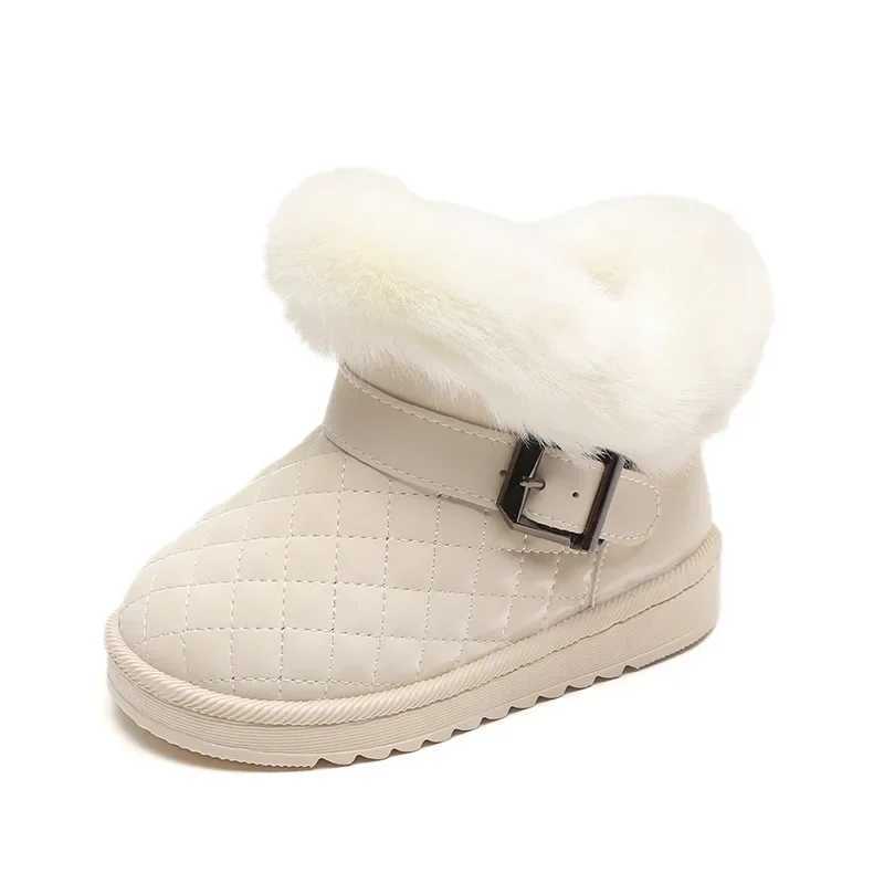Boots Childrens snow boots girls cotton shoes winter plush warm and anti slip childrens shoes H241018