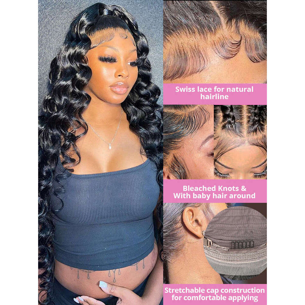 Loose Deep Wave 13x6 HD Lace Frontal Human Hair Wig Brazilian Curly Wigs 13x4 100% Human Hair Lace Front Wig Pre Plucked Remy