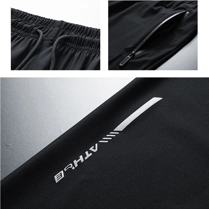 Mens Versatile Stretch Quick Drying Pants Zipper Pocket ner Casual Trousers Breathable Outdoor Joggers Summer 241018