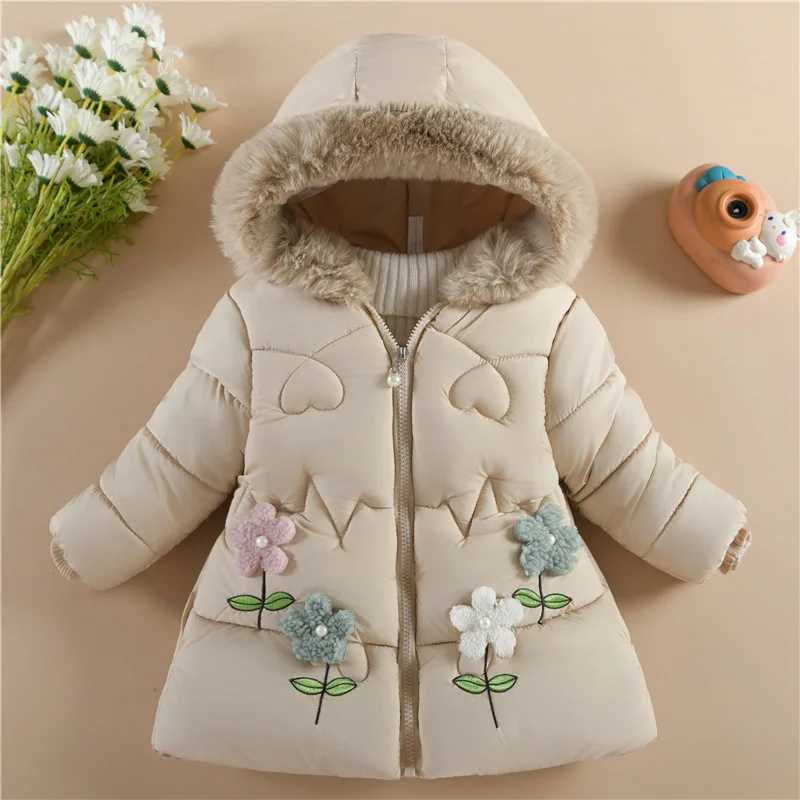 Childrens winter clothing for girls thick cotton jacket cute little girl foreign style wearing cotton padded jacket M241018