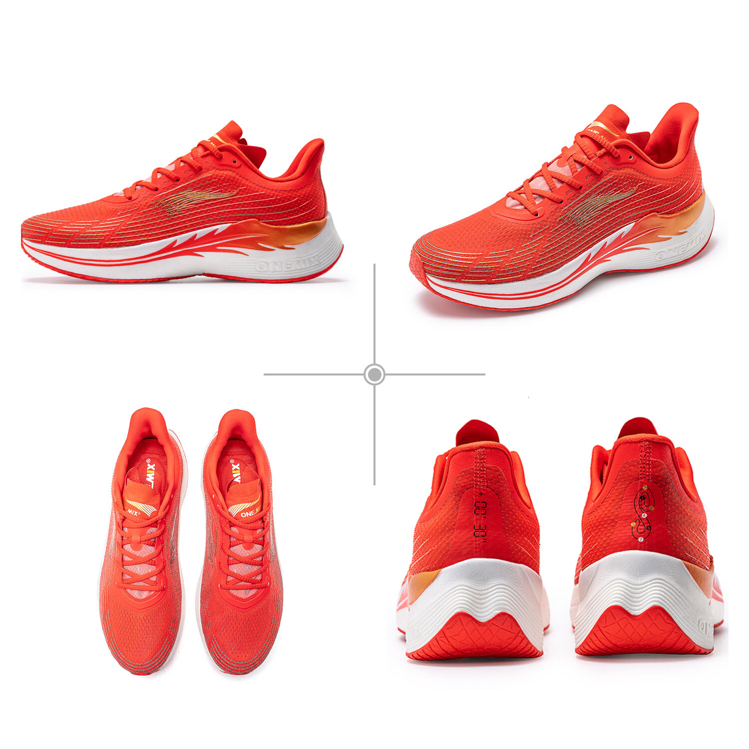 ONEMIX Men Marathon Running Carbon Plate Breathable Mesh Athletics Walking Shoes Red Women Trainers Sport Sneakers Ddmythur