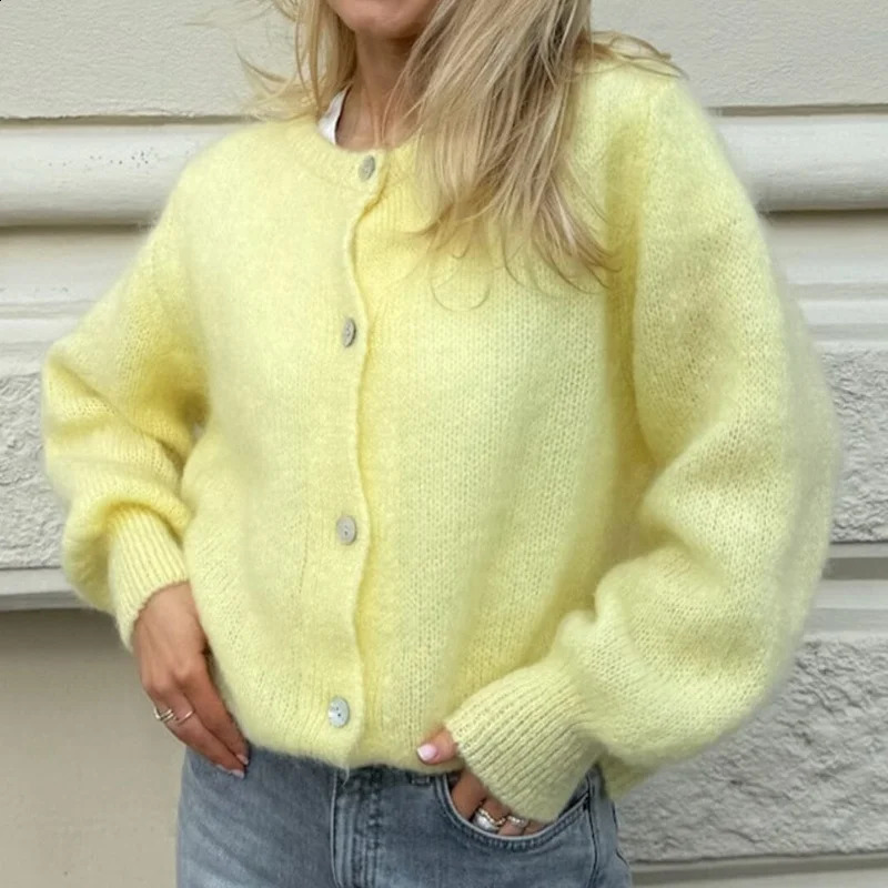 Y2k Cardigan Sweaters for Women Long Sleeve Button Down Knit Cardigans Casual Knit Pullover Autumn Outfits Tops 241010