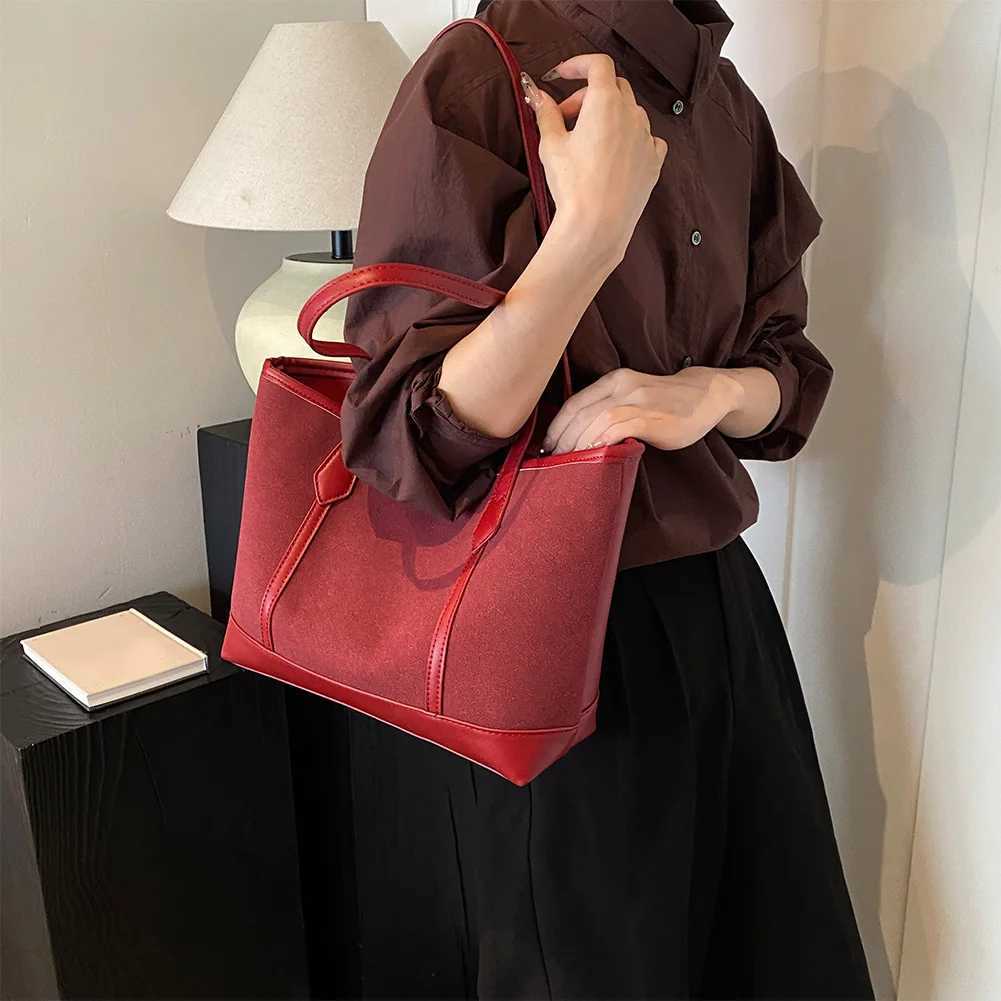Ladies Suede Tote Bag with Zipper Shoulder Solid Color Underarm Shopping Commuter 241018