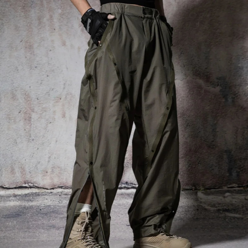 Three Defense Punch Pants Men Outdoor Thin Section Waste Functional Wind Sports Japanese Loose Mountaineering Casual Pants 241010