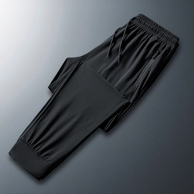 Mens Versatile Stretch Quick Drying Pants Zipper Pocket ner Casual Trousers Breathable Outdoor Joggers Summer 241018