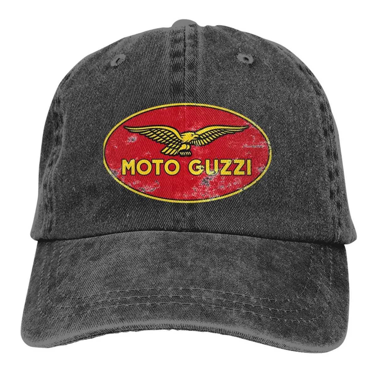 Men Women Moto Guzzi Motorbike Motorcycle Racing Baseball Cap Vintage Distressed Cotton Snapback Hat AdjustableX241018