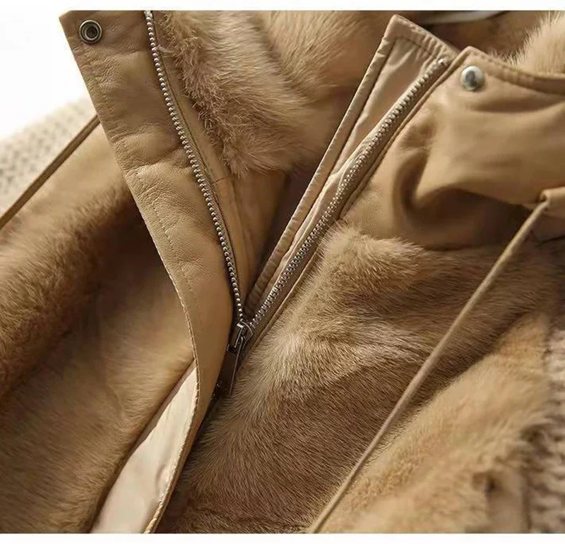 Winter Hooded Parker Female Loose Down Jacket Women Knitting Patchwork Warm Coat Cotton Padded Outerwear 241018