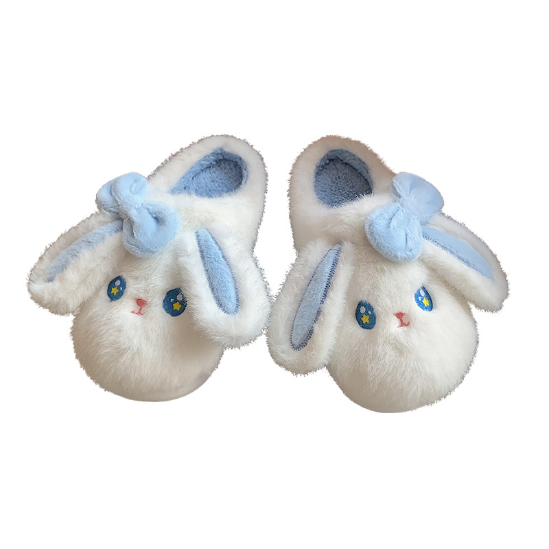 Soft & Warm Rabbit Slippers: Indoor Plush Cotton Slippers for Women