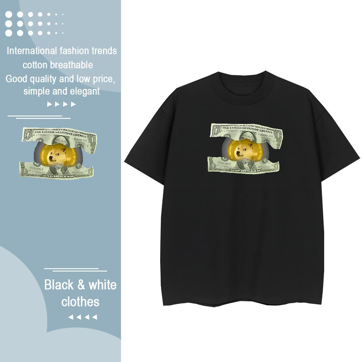 Custom Womens T Shirts 100% Cotton 230g Breathable Short Sleeve Casual Daily Wear dog Lady T shirt Unisex Anime Tshirts