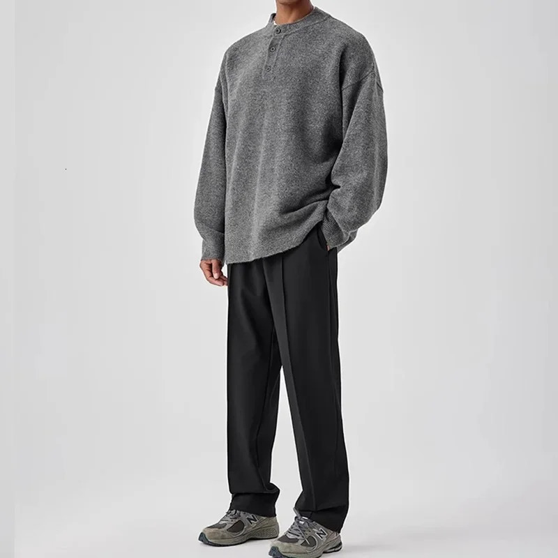 Mens Autumn and Winter Sweater Knitwear Lazy Senior Neutral Top Womens Casual Crewneck 241018