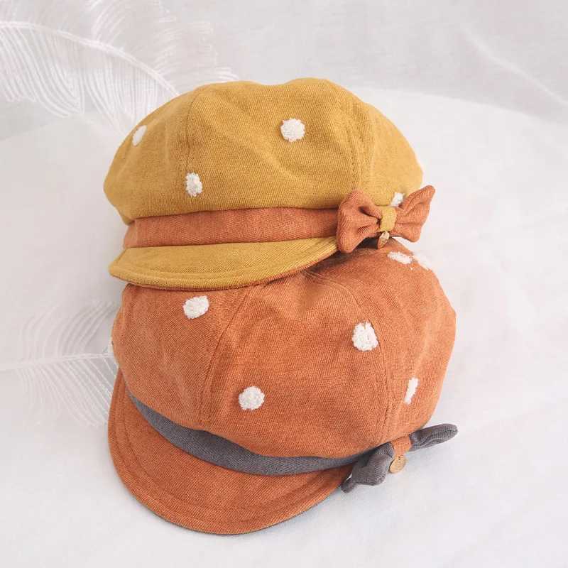Cute Bow Princess Baby Girl Hat Kids Retro Style Beret Hats for Girls Fashion Spring Winter Children Cap Baby Accessories 2-6Y LX241018