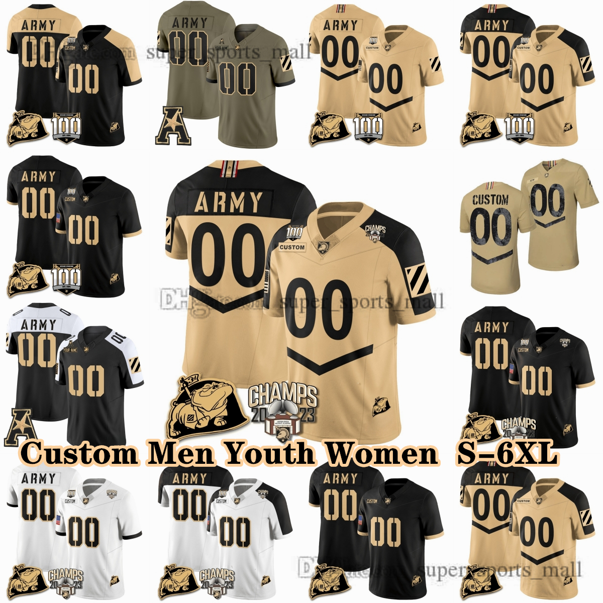 Authentic S-6XL Army Black Knights College Jersey 13 Bryson Daily Casey Reynolds Andon Thomas 7 Jaydan Mayes Dewayne Coleman Wagenseller Udoh Howard Reed Rendina