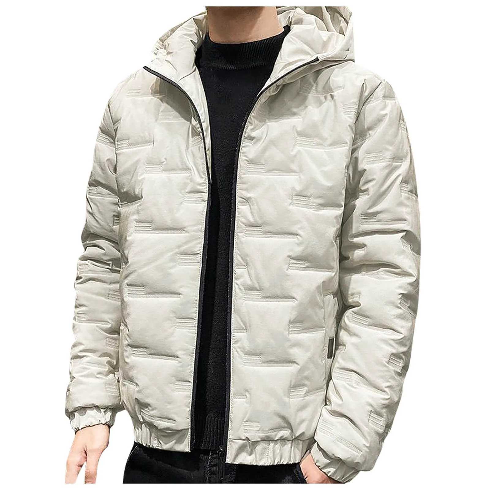 Down Jacket Coat Men Light Thin Zip Up Outerwear Plus Size Fashion Handsome Winter 2024 New Warm Padded Coat Boy Korean Version LX241018