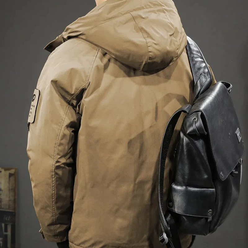 White Duck Down Three Proof Jacket Men Fall Winter Loose Thick Warm Coat Oudoor Trekking Ski Stormsuit Travel Windbreaker 241018