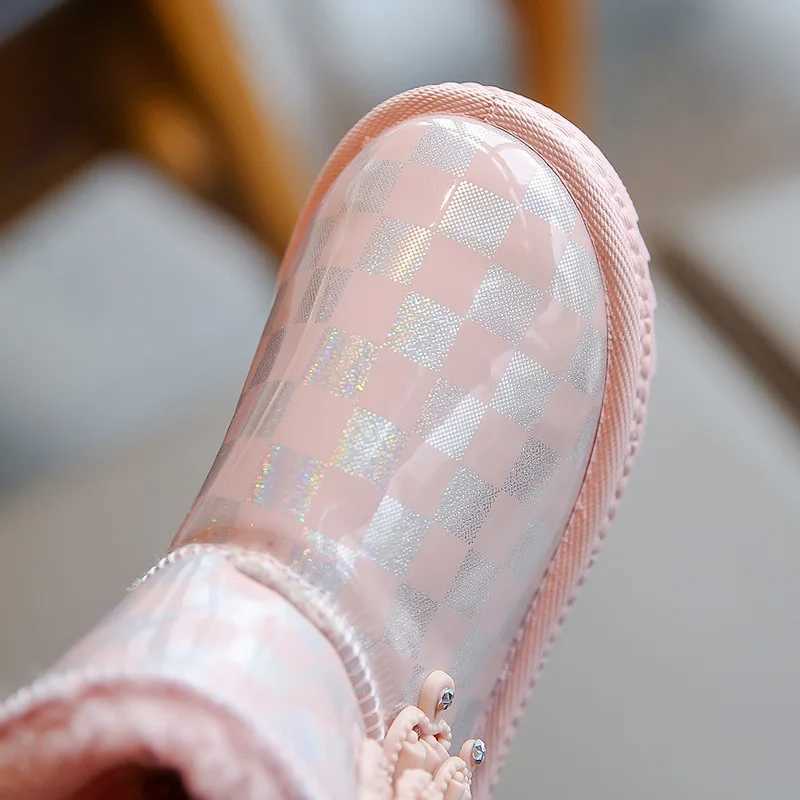 Boots Snow Boots for Children Girlsplush Princess Boots Warm Shoes for Children Winter Shoe for Girl Kids Shoe for Boy Platform Boot H241018
