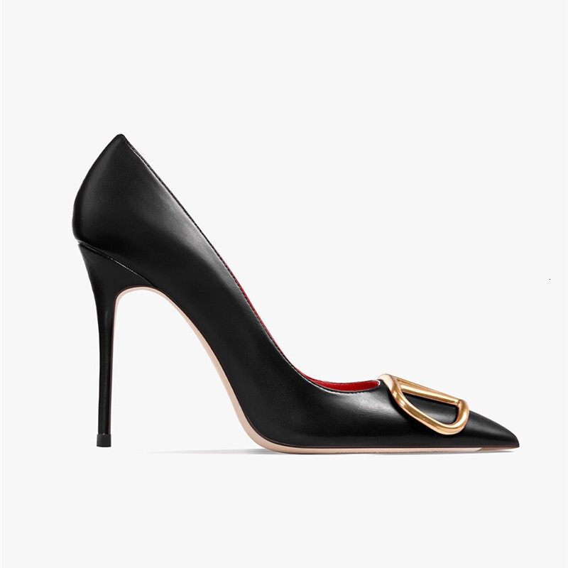 HLTINO Women Classic Pumps Black Matte Finish High Heels Sexy Pointed Toe Dress Shoes Daily Party Stilettos 10Cm