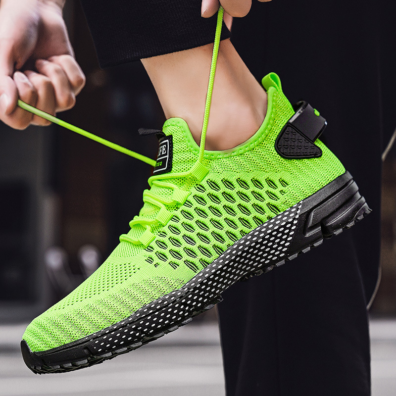 Sneakers Casual Sport Lace Up Summer Breathable Mesh Running For Men Lightweight Solid Color Tennis Shoes Ddmythur