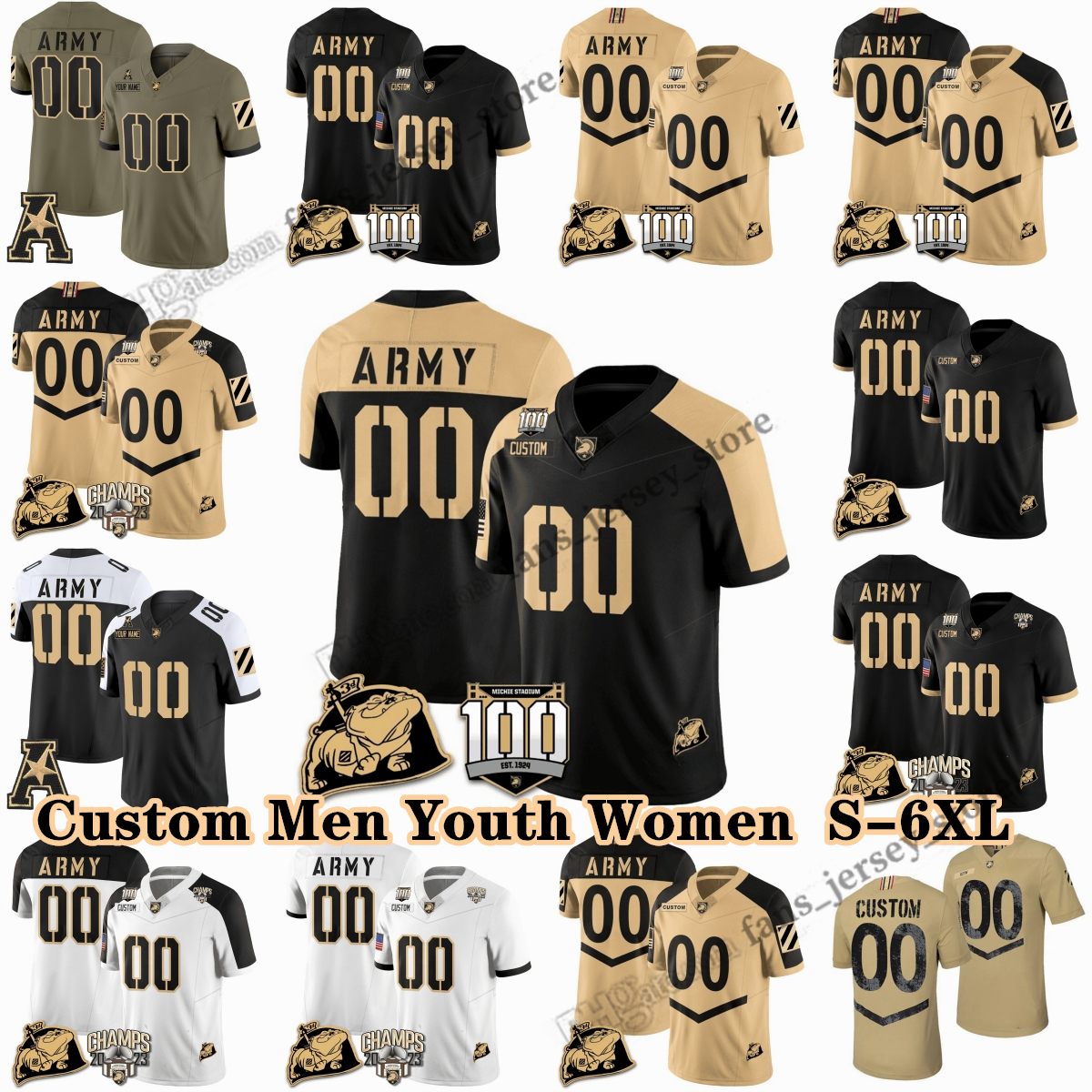 Authentic Army Black Knights College Football Jersey 13 Bryson Daily 87 Casey Reynolds Andon Thomas Jaydan Mayes Dewayne Coleman Wagenseller Custom Any Name Number