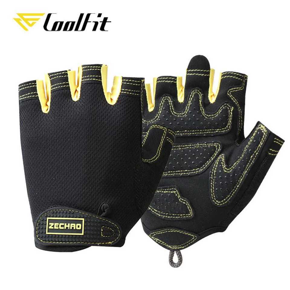 CoolFit Breathable Fitn Gloves Silicone Palm Hollow Gym Gloves Weightlifting Training Dumbbells Crossfit FitnessW241018