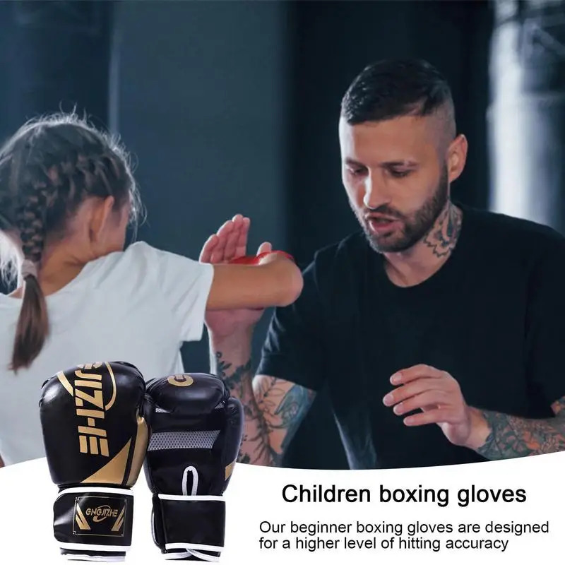 Kids Boxing Gloves PU Sparring Punching Gloves 6oz/8oz Training Boxing Gloves For Girls Boys Fighting Kickboxing Equipment 241008