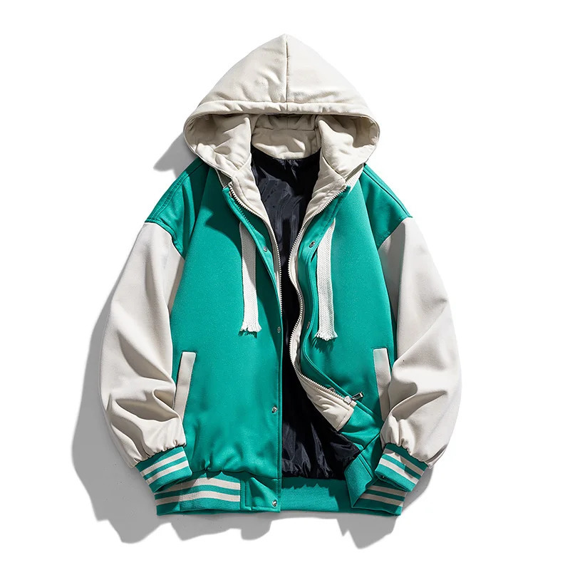 Jacket mens spring and autumn jacket casual top twopiece hooded baseball loose comfortable simple versatile 241018