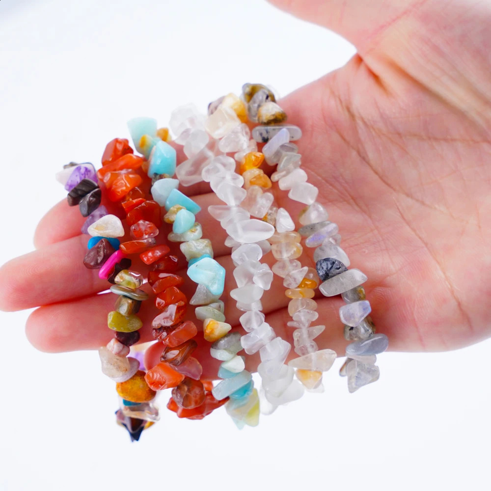 30 pieces/batch of fashionable irregular gravel natural stone extended adjustable bracelets suitable for womens hand drawn jewelry party gifts 241018