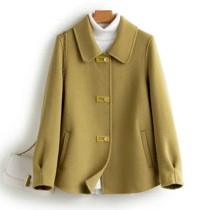 Women Woolen Coat Autumn Winter 2024 New Fashion Leisure Loose Double-Sided Cashmere Wool Coat Female Jackets Overcoat Tops 5XLX241009