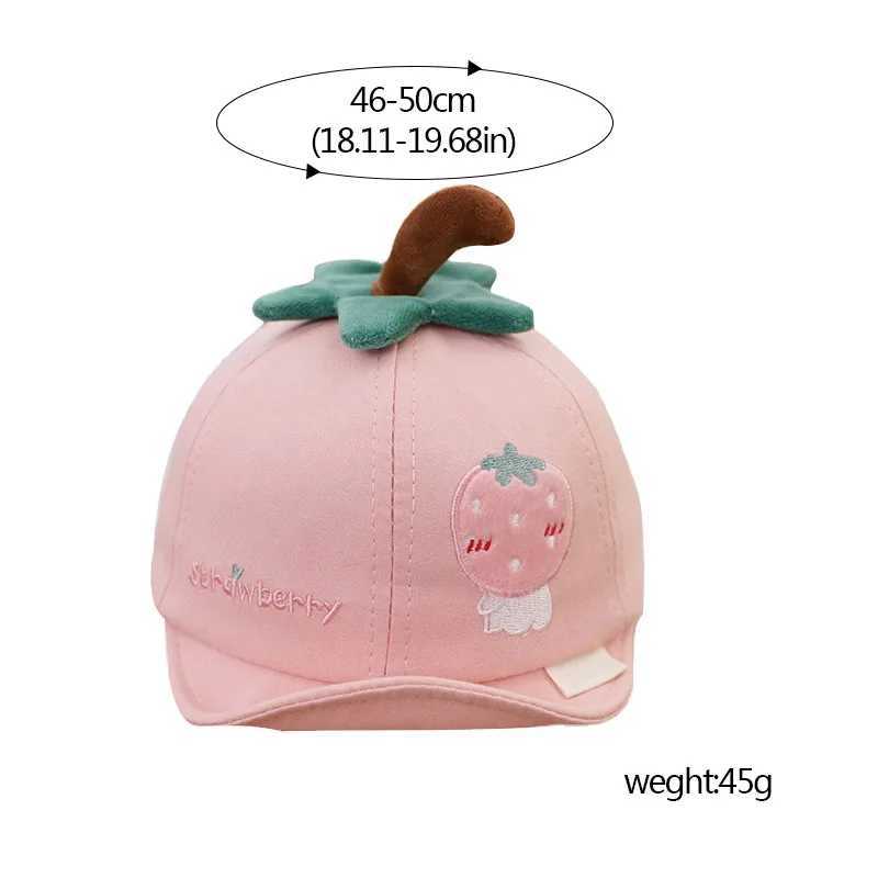Cute Fruit Embroidered Baby Baseball Cap Outdoor Beach Infant Toddler Sun Caps Boys Girls Fashion Soft Visor Hat 48cm 6-18 Month LX241018