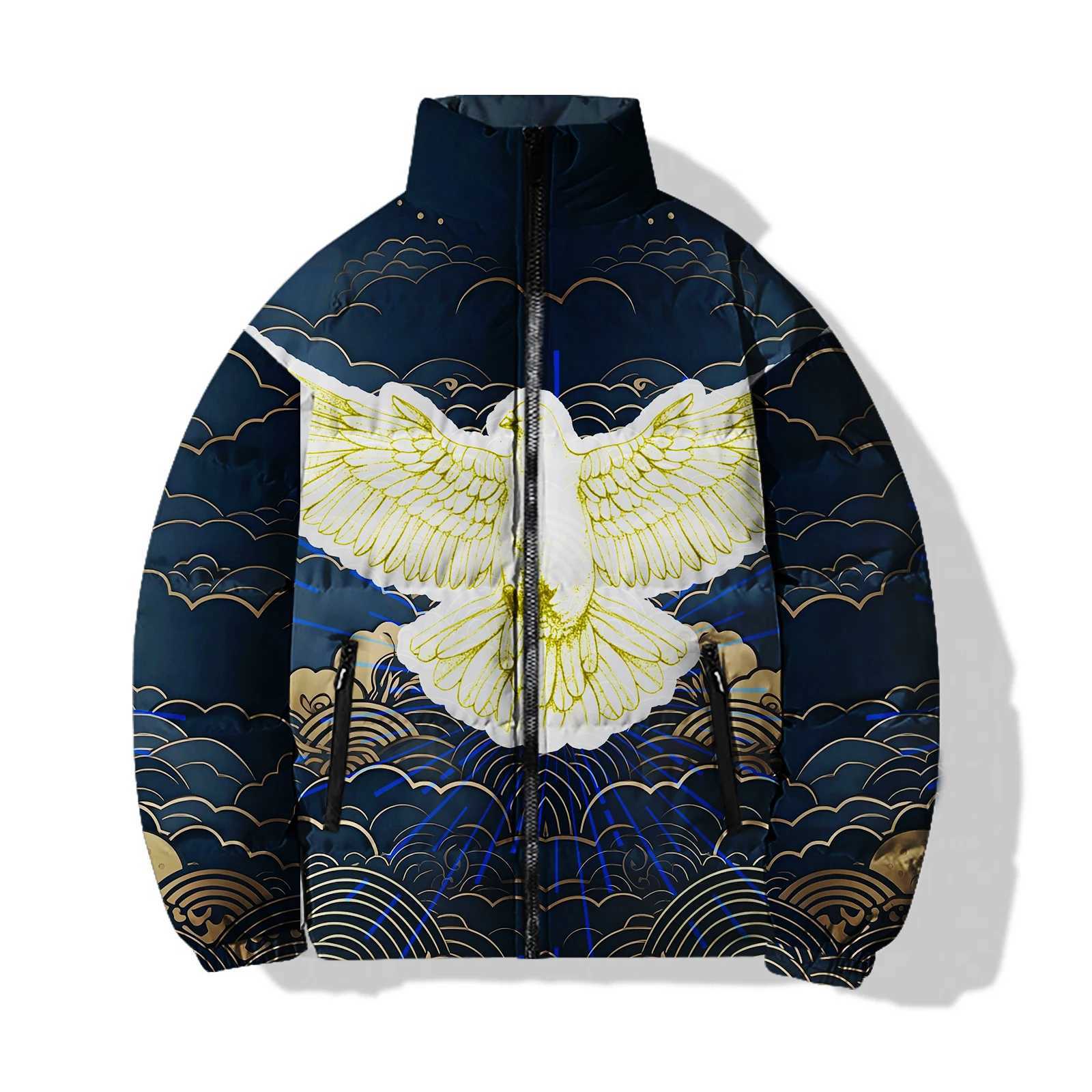 Trendy and Versatile Mens Clothing Comfortable and Warm Stylish Eagle Print Jackets Man Parkas Leisure Sports Winter Coat Men LX241018