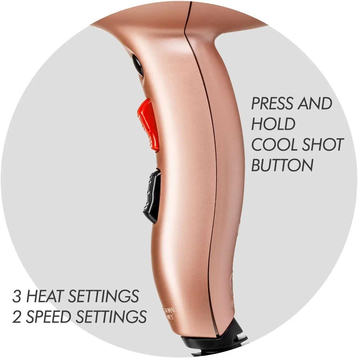 Lightweight quiet ion professional hair dryer with variable speed and temperature W241018