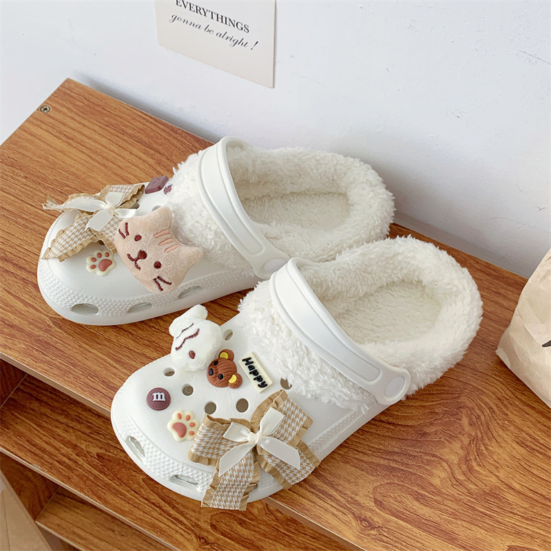 Detachable Slippers EVA Warm Thick Bottom Plush Cotton Towers | 2024 New