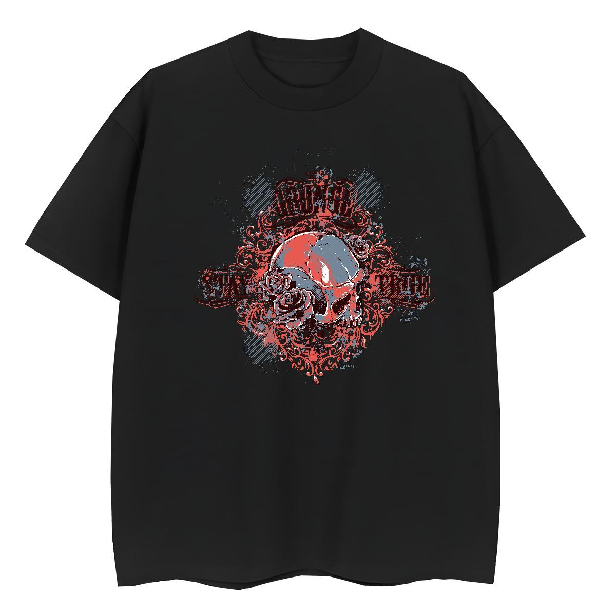 DIY T Shirts Women 230g 100% Cotton O Neck Short Sleeves Home Outdoor skull Women Tshirts Comfortable Skull Tees Shirts