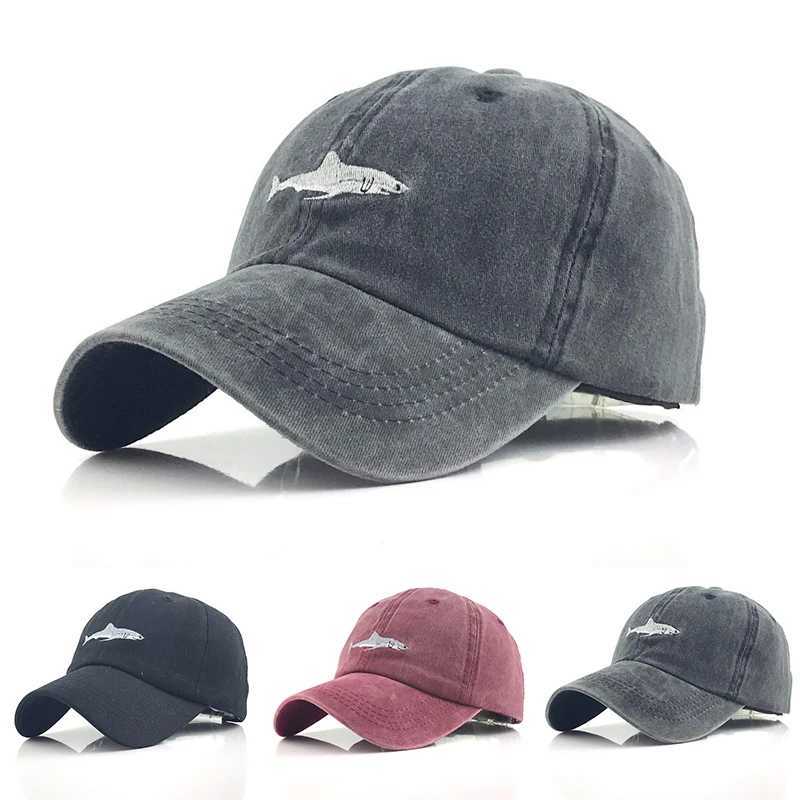 Stitched Shark Embroidery Baseball Cap for Women Men Curved Strapback Snapback Cap Dad Hat Summer Fish Sun Hip Hop Hat Cap 2022X241018